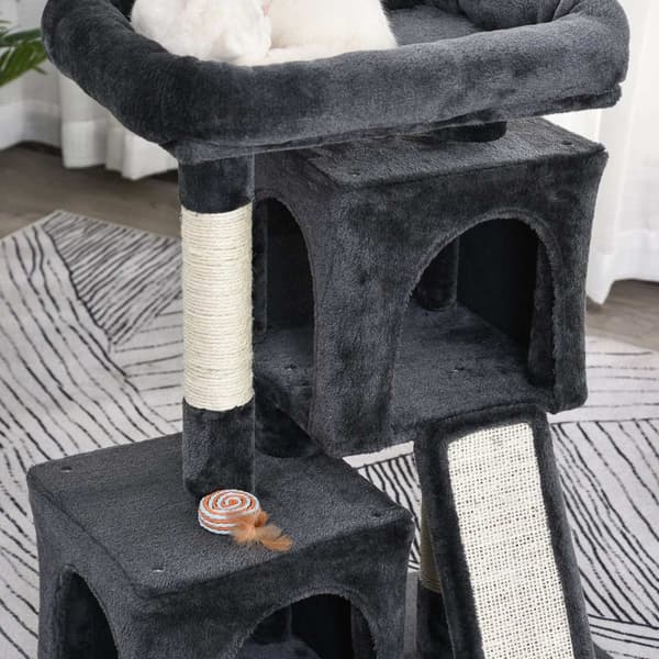 Nancy's Santa Barbara Krabpaal - Kattenbed - Speelboom - Klimgrot - Pluche - Donkergrijs