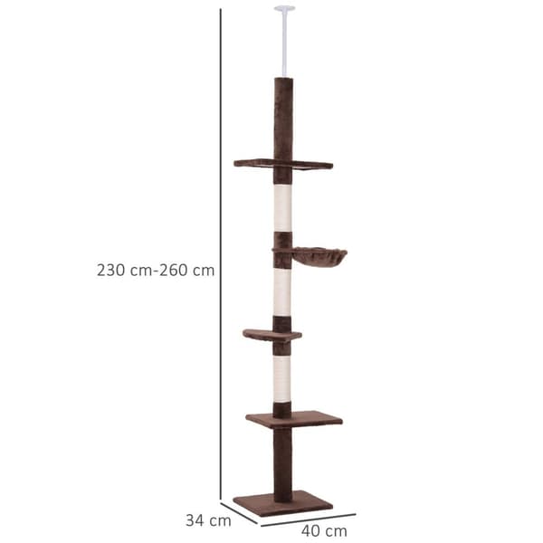 Rootz skrapstolpe - Justerbar i höjdled - Spånskiva - Brun - 40 x 34 x 230 cm