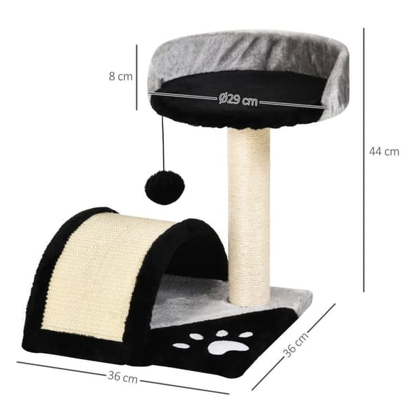 Rootzin raaputustolppa pelipalloilla - beige - lastulevy, pehmo, sisal - 14,17 cm x 14,17 cm x 17,32 cm