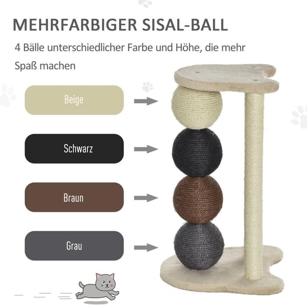 Rootzin raapimispuukissa - beige - lastulevy, pehmo, sisal - 14,96 cm x 14,96 cm x 25,19 cm