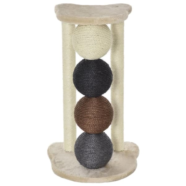 Rootzin raapimispuukissa - beige - lastulevy, pehmo, sisal - 14,96 cm x 14,96 cm x 25,19 cm