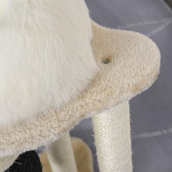Rootzin raapimispuukissa - beige - lastulevy, pehmo, sisal - 14,96 cm x 14,96 cm x 25,19 cm