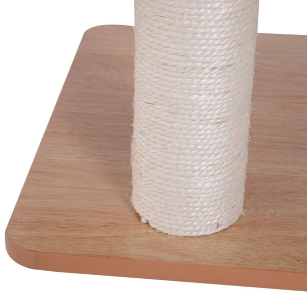 Rootz skrapstolpe kattleksak - vit, naturlig - ved, Mdf, sisal - 25,98 cm x 18,5 cm x 47,24 cm