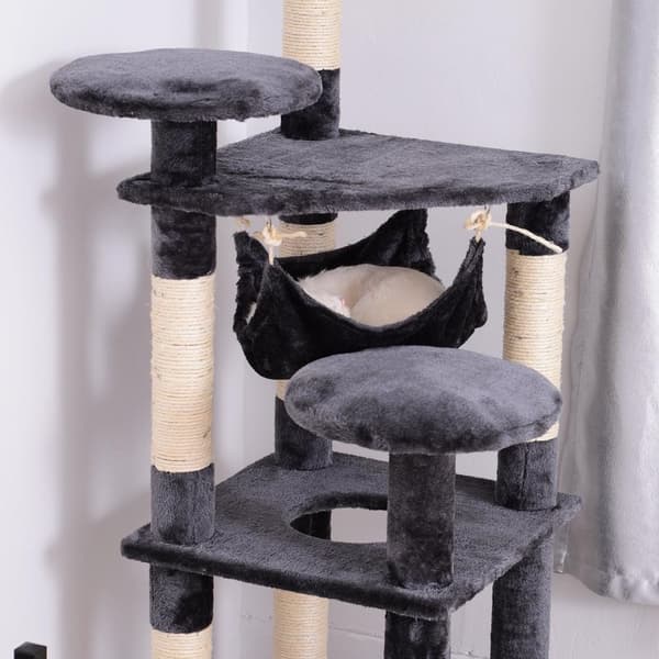 Rootz Kradsestolpe Kattetræ - Grå - Spånplade, Fiber, Plys - 15,74 cm x 15,74 cm x 51,96 cm