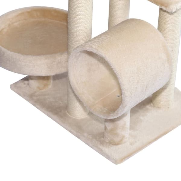 Rootz Kradsestolpe Kattetræ - Beige - Spånplade, Fiber, Plys - 19,68 cm x 15,74 cm x 41,33 cm