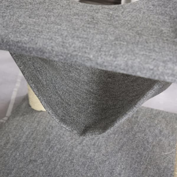 Rootz Scratching Cat Tree -kiipeily - harmaa, valkoinen - lastulevy, sisal, pehmo - 23,22 cm x 148,89 cm x 61,02 cm