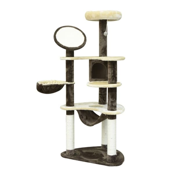 Rootz Cat Tree Sisal pilarit - ruskea - lastulevy, kangas, kuitu - 25,59 cm x 19,69 cm x 60,24 cm