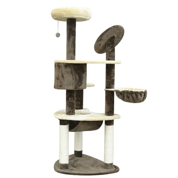 Rootz Cat Tree Sisal pilarit - ruskea - lastulevy, kangas, kuitu - 25,59 cm x 19,69 cm x 60,24 cm