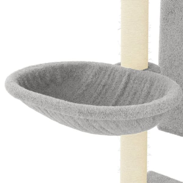 vidaXL Kattetre med klorestolper i sisal lysegrå 130,5 cm