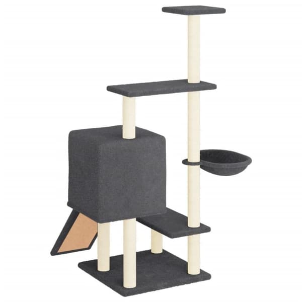 vidaXL Klösträd med sisalpelare mörkgrå 130,5 cm