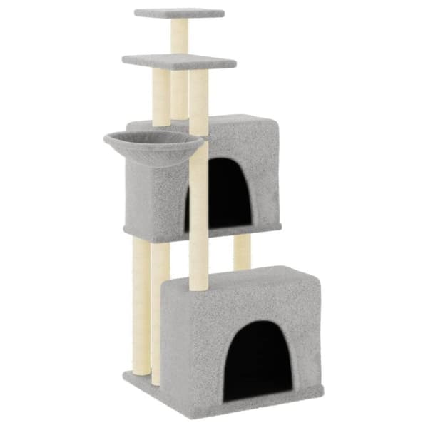 vidaXL Kattetre med klorestolper i sisal lysegrå 122 cm