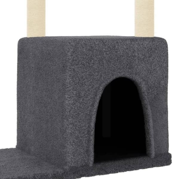 vidaXL Kissan kiipeilypuu sisal- raapimispylväillä tummanharm. 97,5 cm