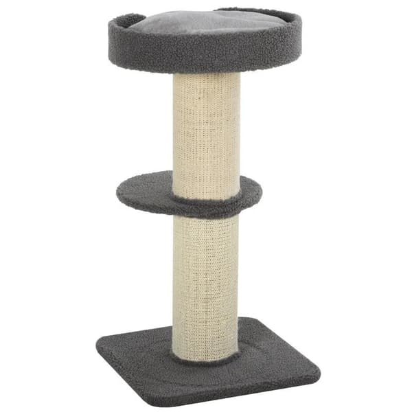 Rootz Cat Tree - Play Tree - Scratching Post - Cats 2-tier Scratching Tree - E1 Chipboard - Grey - 45 x 45 x 91 cm
