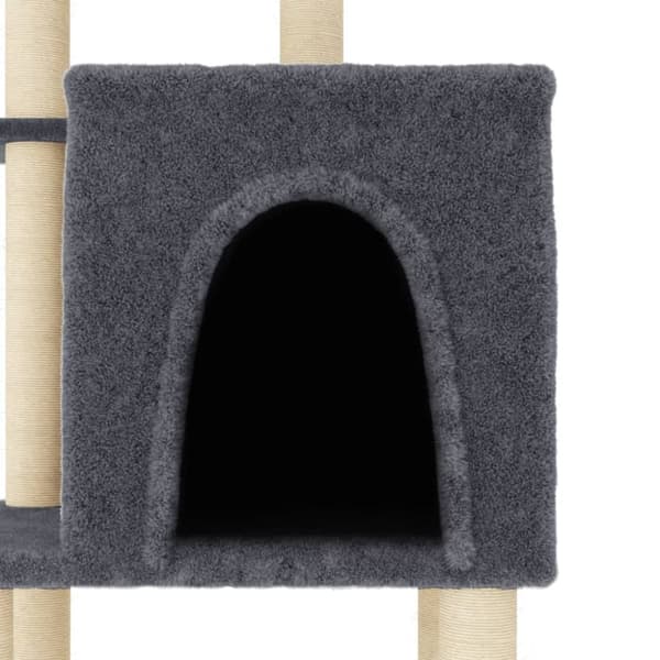 vidaXL Kattetre med klorestolper i sisal mørkegrå 97 cm