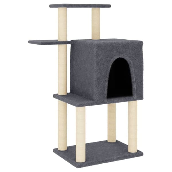 vidaXL Kattetre med klorestolper i sisal mørkegrå 97 cm