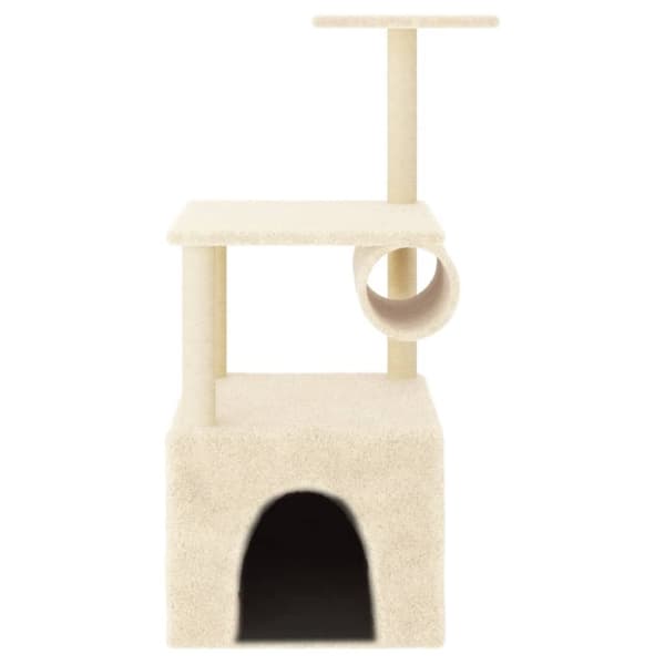 vidaXL Kattetre med klorestolper i sisal kremhvit 109,5 cm