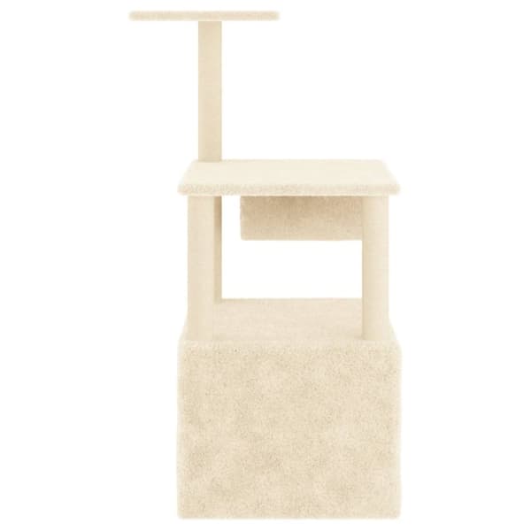 vidaXL Kattetre med klorestolper i sisal kremhvit 109,5 cm
