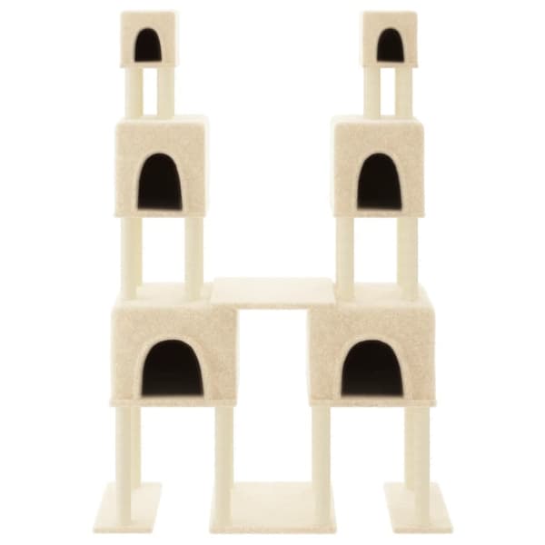 vidaXL Kattetre med klorestolper i sisal kremhvit 199 cm
