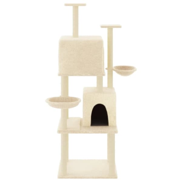 vidaXL Katträd med klöspelare sisal gräddvit 180 cm