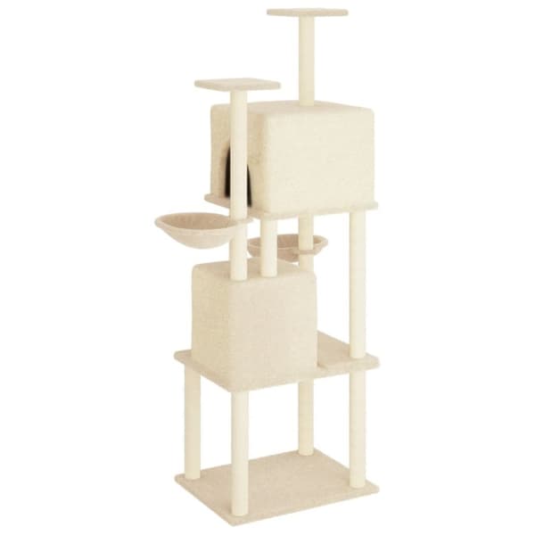 vidaXL Katträd med klöspelare sisal gräddvit 180 cm