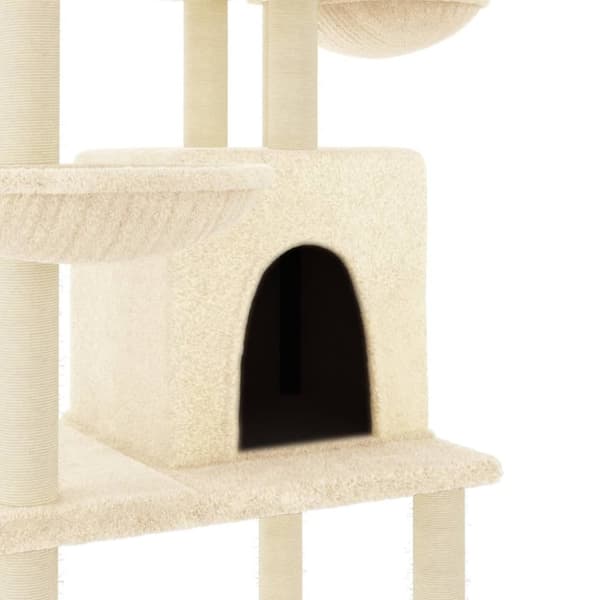 vidaXL Katträd med klöspelare sisal gräddvit 180 cm