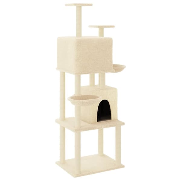 vidaXL Katträd med klöspelare sisal gräddvit 180 cm