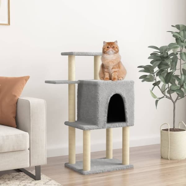vidaXL Klösträd med sisalpelare ljusgrå 97 cm