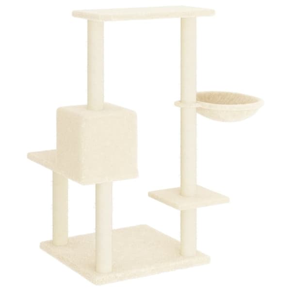 vidaXL Kattetre med klorestolper i sisal kremhvit 95 cm