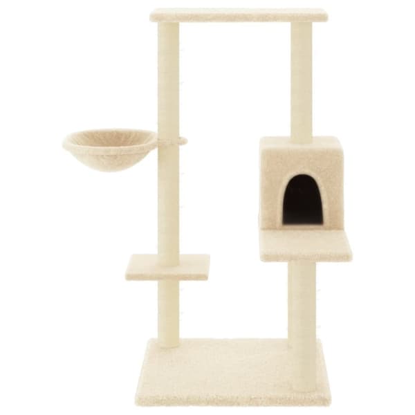 vidaXL Kattetre med klorestolper i sisal kremhvit 95 cm