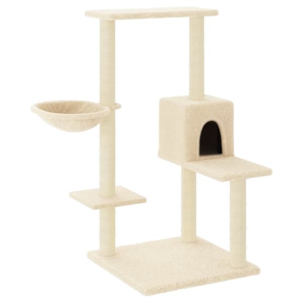 vidaXL Klösträd med klöspelare sisal gräddvit 96 cm