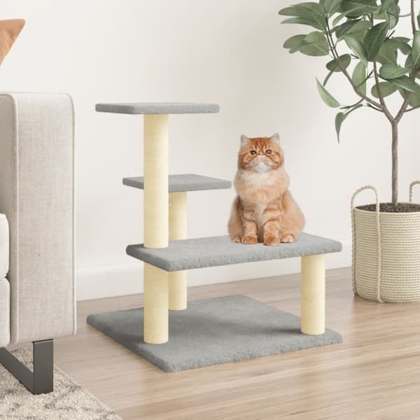 vidaXL Klösträd med sisalpelare ljusgrå 61 cm