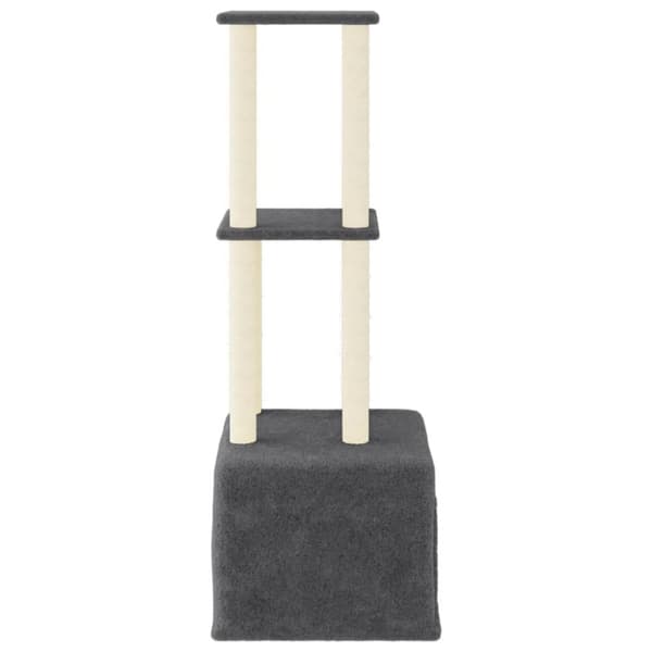 vidaXL Kissan kiipeilypuu sisal- raapimispylväillä t.harmaa 133,5 cm