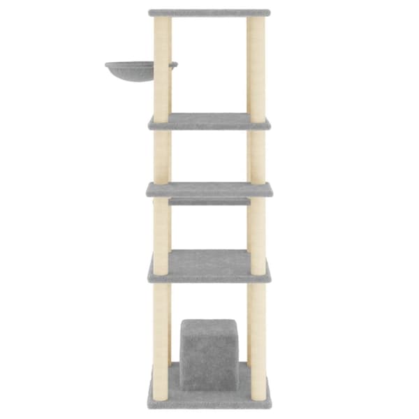 vidaXL Klösträd med sisalpelare ljusgrå 154 cm