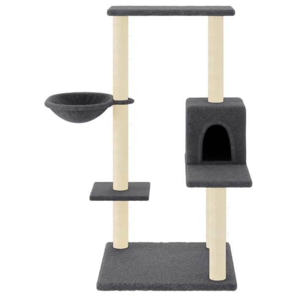 vidaXL Kattetre med klorestolper i sisal mørkegrå 95 cm