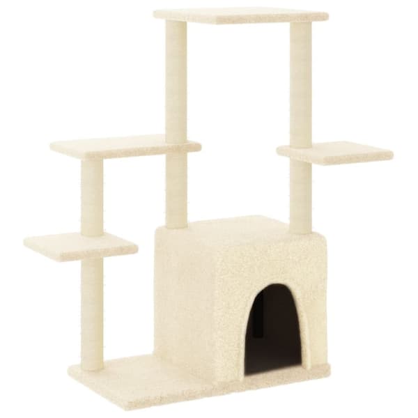 vidaXL Kattetre med klorestolper i sisal kremhvit 97,5 cm