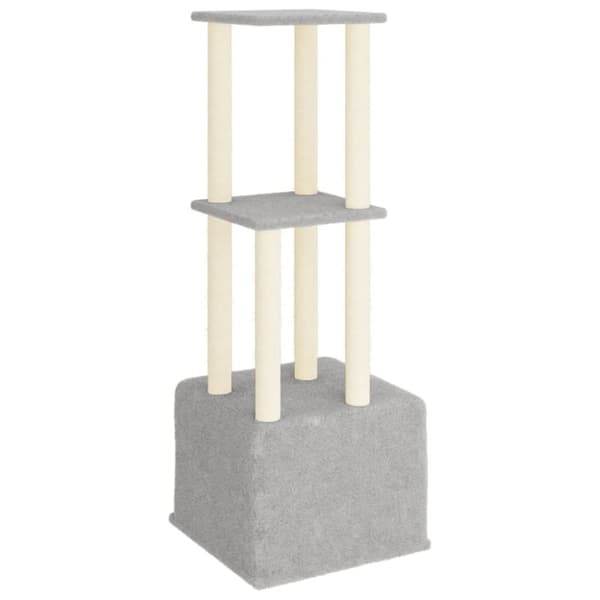 vidaXL Kattetre med klorestolper i sisal lysegrå 133,5 cm