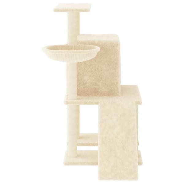vidaXL Kattetre med klorestolper i sisal kremhvit 96,5 cm