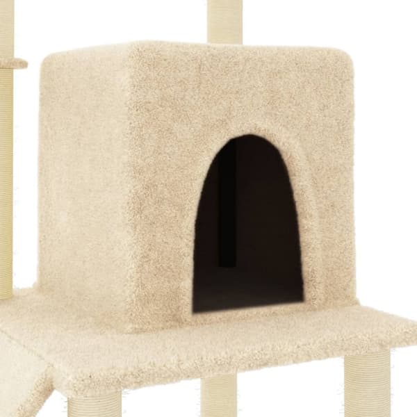 vidaXL Kattetre med klorestolper i sisal kremhvit 96,5 cm