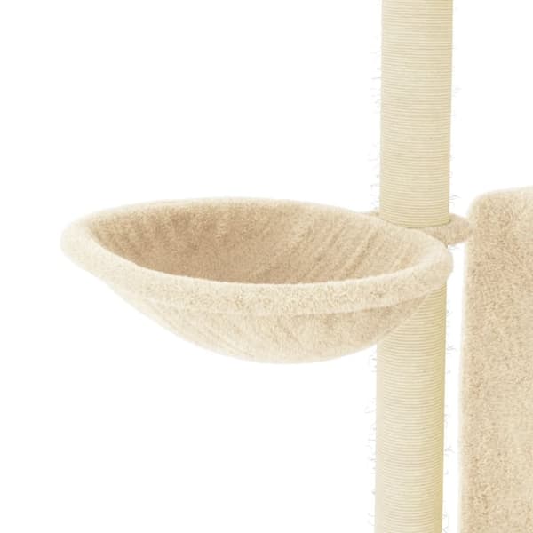 vidaXL Kattetre med klorestolper i sisal kremhvit 96,5 cm
