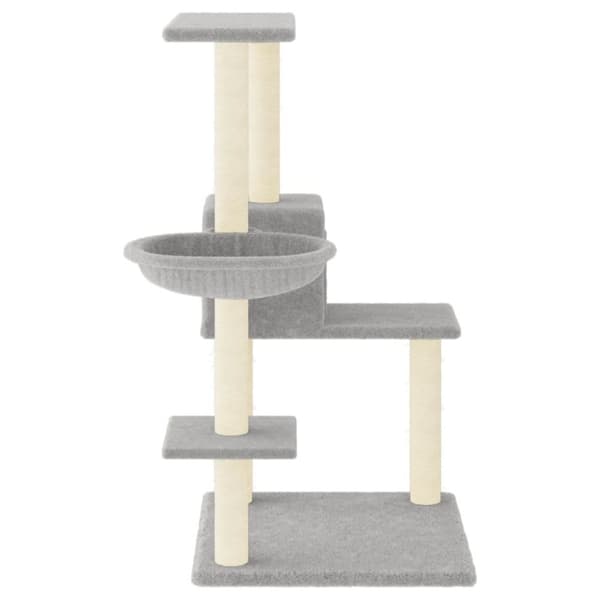 vidaXL Kattetre med klorestolper i sisal lysegrå 95 cm