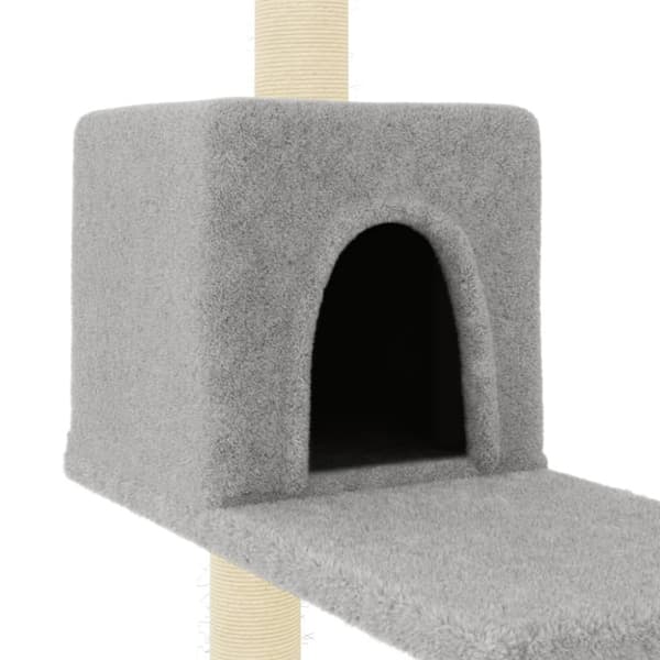 vidaXL Kattetre med klorestolper i sisal lysegrå 95 cm