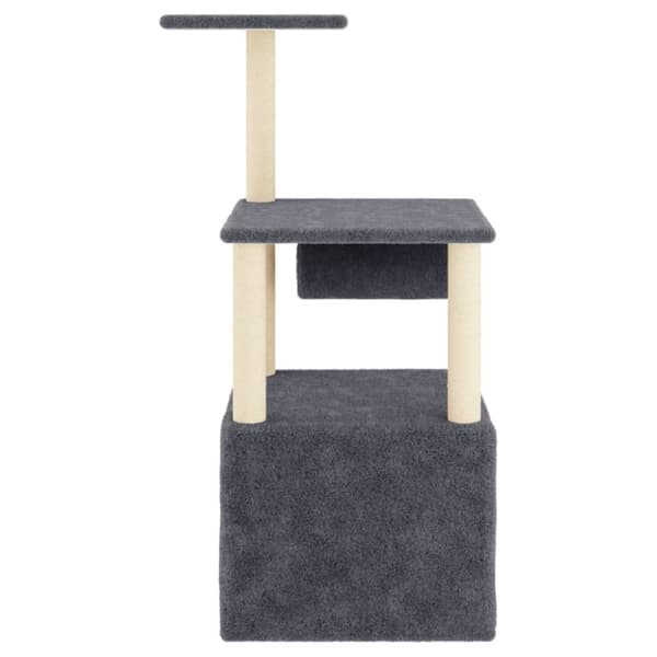 vidaXL Kattetre med klorestolper i sisal mørkegrå 109,5 cm