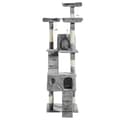 Miniatyrbild 6 av 8: Rootz Scratching Post - Cat Tree - Cat Climbing Tree - Climbing Tree - Cat Tree Scratching House - With Cat Cave - Grey - 50 x 50 x 170 cm