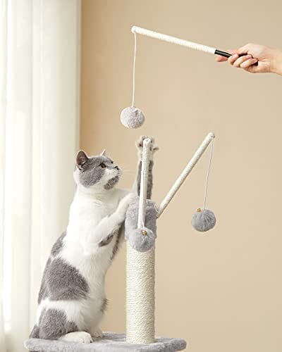Feandrea Cat Tree, Cat Tower til indekatte, killinger, lysegrå