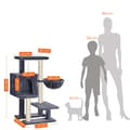 Miniatyrbild 5 av 7: Feandrea Cat Tree, Small Cat Condo 84 cm, Cat Tower, Smoky Grey