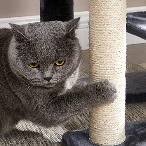 Feandrea Cat Tree, Small Cat Condo 84 cm, Cat Tower, Smoky Grey
