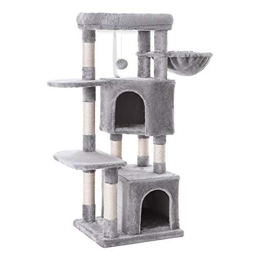 Feandrea Cat Tree, Cat Condo, Activity Center, 120 cm, lysegrå
