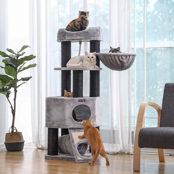 Rootz Cat Trees House - Kaksikerroksinen - Muuta suuntaa - raaputustolppa - paksut rungot - Näköalataso - Tilaa säästävä kissa - Hiilihydraattisertifi