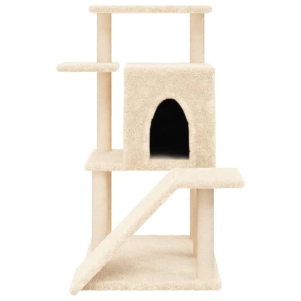 vidaXL Kattetre med klorestolper i sisal kremhvit 97 cm