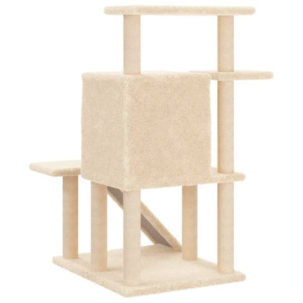 vidaXL Kattetre med klorestolper i sisal kremhvit 97 cm